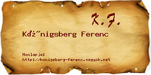 Königsberg Ferenc névjegykártya