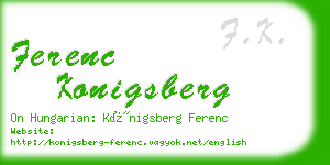 ferenc konigsberg business card
